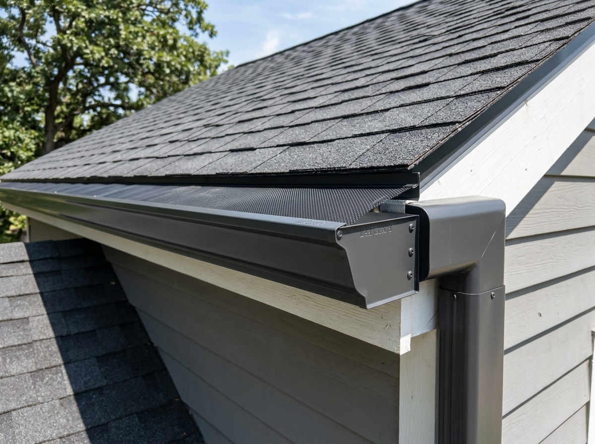 Seamless aluminum gutters with leaf protection